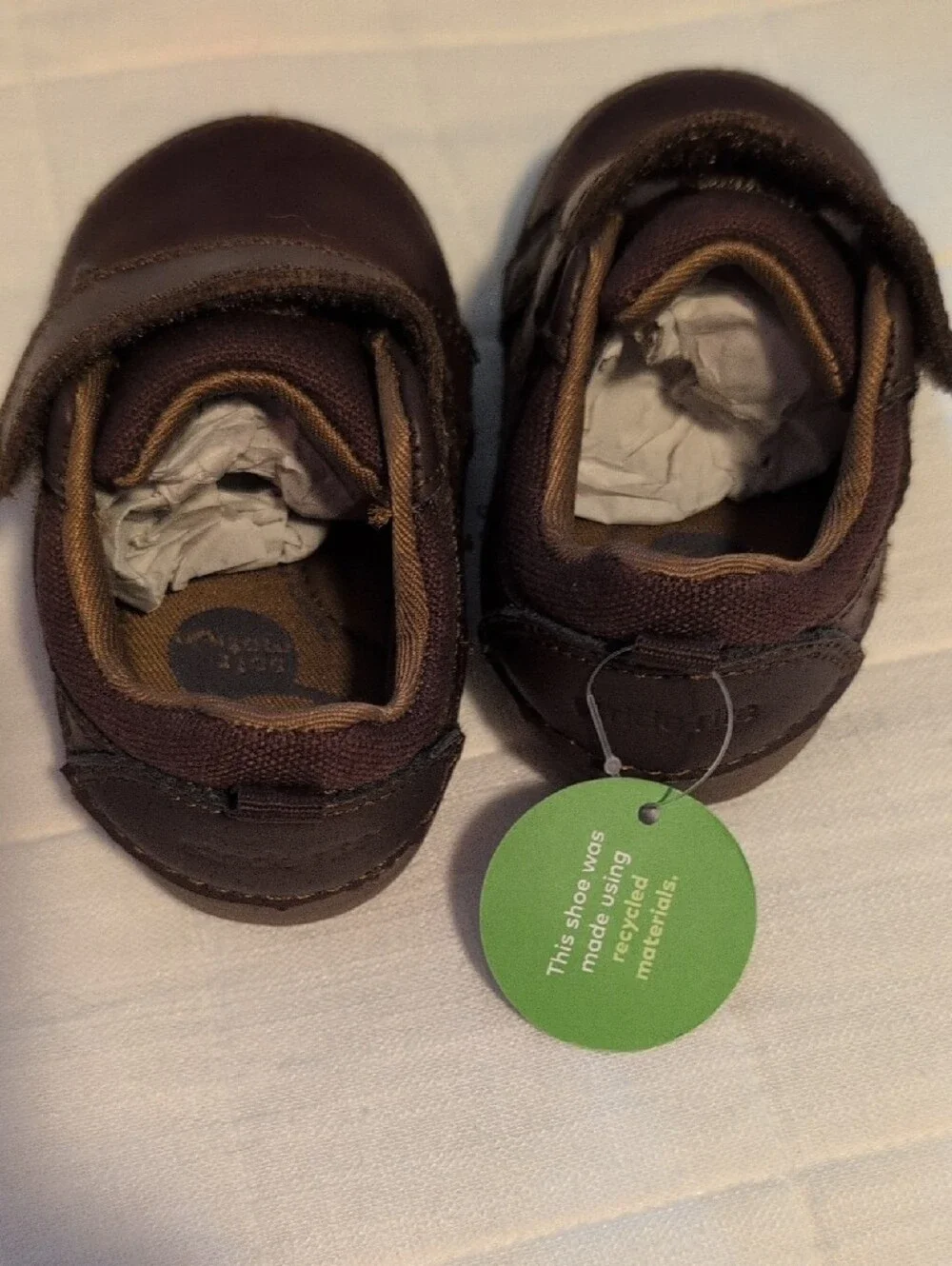 Stride Rite 3.5c - Brown Baby Walker Shoes with Hook-and-Loop Closure